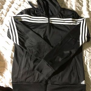 Adidas black hooded sweatshirt medium